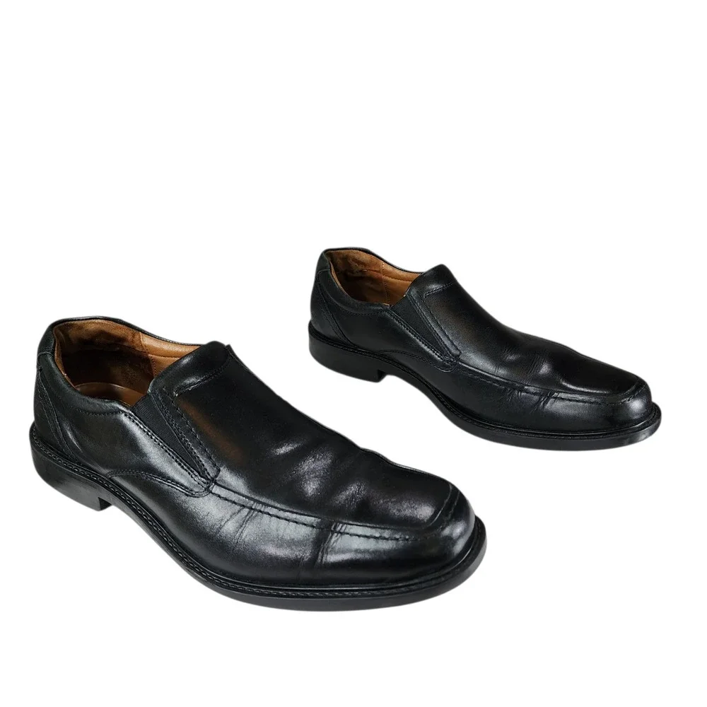 Johnston Murphy Loafer sz 9M Men Lewis Venitian Black Leather Slip On Dress Shoe